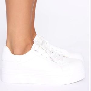 White sneakers never worn